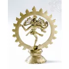 Táncoló Shiva réz szobor, matt sárga- 24,5 cm
