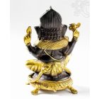 Ganesha teknősön réz szobor, barna - arany - 33 cm
