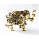 Elefánt réz szobor, matt sárga - 38 cm - nagy méretű