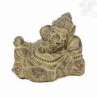 Fekvő Ganesha láva kő szobor - 15 cm