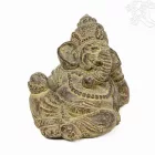 Fekvő Ganesha láva kő szobor - 15 cm