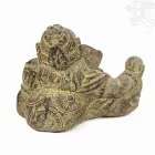 Fekvő Ganesha láva kő szobor - 15 cm