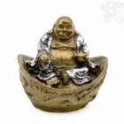 Nevető Buddha színes rezin szobor - 10 cm