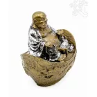 Nevető Buddha színes rezin szobor - 10 cm