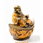Nevető Buddha színes rezin szobor - 10 cm