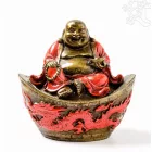 Nevető Buddha színes rezin szobor - 10 cm