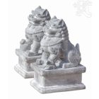 Őrző foo kutya (oroszlán kutya) pár láva kő szobor -  60 cm hatalmas