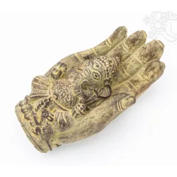 Ganesha kézben láva kő szobor - 17 cm