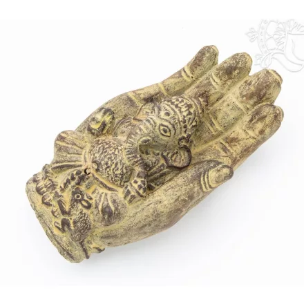 Ganesha kézben láva kő szobor - 17 cm