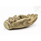 Ganesha kézben láva kő szobor - 17 cm