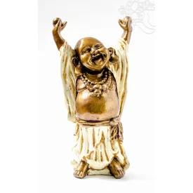 Nevető Buddha, színes rezin szobor - 30 cm
