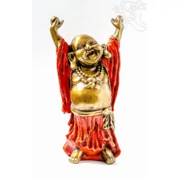 Nevető Buddha, színes rezin szobor - 30 cm