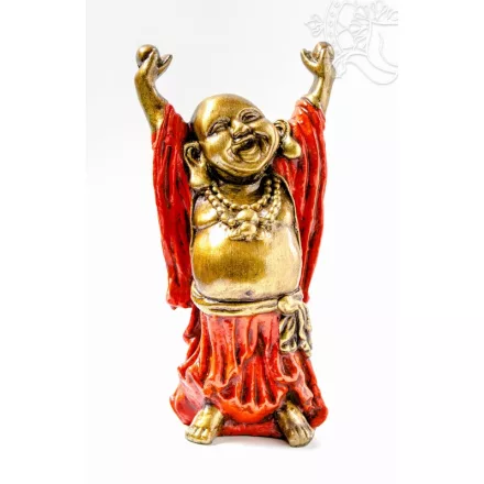 Nevető Buddha, színes rezin szobor - 30 cm