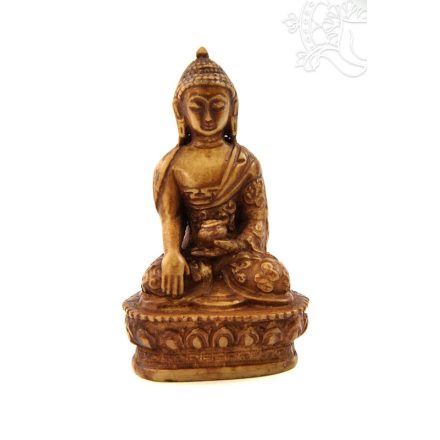 Buddha Shakyamuni szobor rezin csont színű - 9 cm