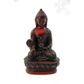 Gyógyító Buddha szobor rezin vörös színű - 9 cm