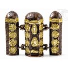 Buddha nyitható oltár réz, bronz-arany