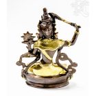 Manjushri réz szobor, arany-bronz - 21cm