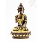 Áldó Buddha réz szobor, arany-bronz - 26cm