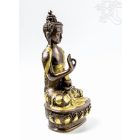 Áldó Buddha réz szobor, arany-bronz - 26cm