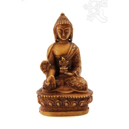Gyógyító Buddha szobor rezin csont színű - 9 cm
