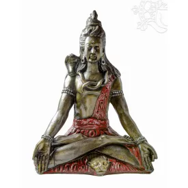 Ülő Shiva színes rezin szobor, hatalmas - 72 cm