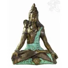 Ülő Shiva színes rezin szobor, hatalmas - 72 cm