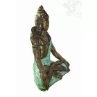 Ülő Shiva színes rezin szobor, hatalmas - 72 cm