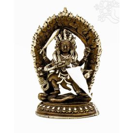   Mahakala réz szobor prémium minőségű, barna-ezüst - 14 cm