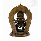 Mahakala réz szobor prémium minőségű, barna-ezüst - 14 cm