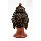 Buddha fej szobor, rezin, vörös - 12 cm