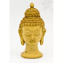Buddha fej szobor rezin csont színű - 12 cm