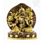Zöld Tara réz szobor, arany-bronz - 14 cm