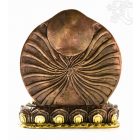 Zöld Tara réz szobor, arany-bronz - 14 cm