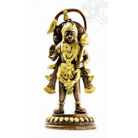 Hanumán réz szobor, arany - bronz - 23 cm