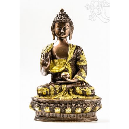 Áldó Buddha szobor réz, arany-bronz - 30 cm