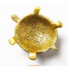 Piros kővel berakott teknős féldrágakövekkel, kicsi - 9 cm