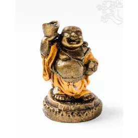 Nevető Buddha színes rezin szobor - 10 cm