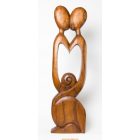 Szív alakú absztrakt fa szobor - 80 cm