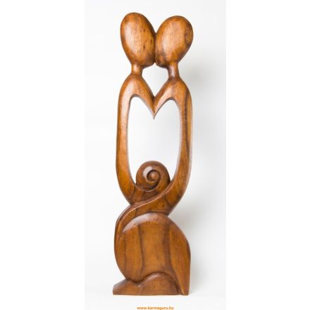 Szív alakú absztrakt fa szobor - 80 cm