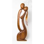 Csókolózó pár absztrakt fa szobor - 80 cm