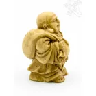 Nevető Buddha rezin szobor, csont színű - 7 cm