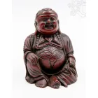 Nevető Buddha rezin szobor, vörös színű - 10 cm