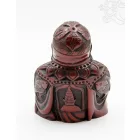 Nevető Buddha rezin szobor, vörös színű - 10 cm