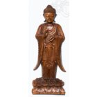 Álló áldó Buddha fa faragott szobor, nagy méretű -125 cm