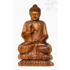 Tanító Buddha lótuszon fa faragott szobor különlegesség, hatalmas - 80 cm