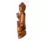 Tanító Buddha lótuszon fa faragott szobor különlegesség, hatalmas - 80 cm