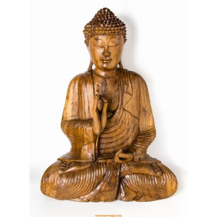 Tanító Buddha fa faragott szobor nagy méretű - 62 cm