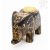  Festett mintás fa elefánt, kicsi - 5 cm 