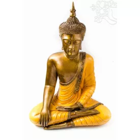 Shakyamuni Buddha színes rezin szobor - 65 cm