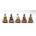 5 Dhyani Buddha teljesen aranyozott, festett szobor különlegesség - 8,5 cm